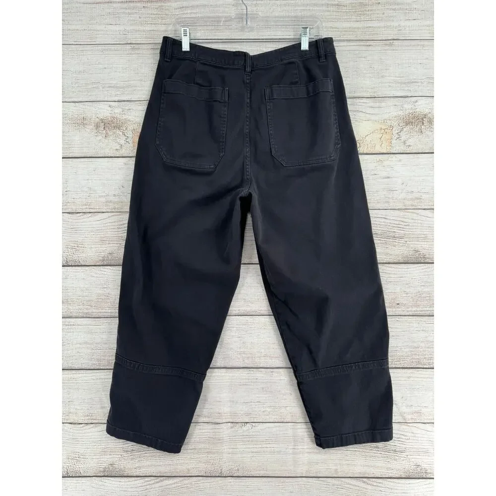 Quince Denim Barrel Jeans Womens 12 Black Stretch 4 Pocket - Picture 2 of 8
